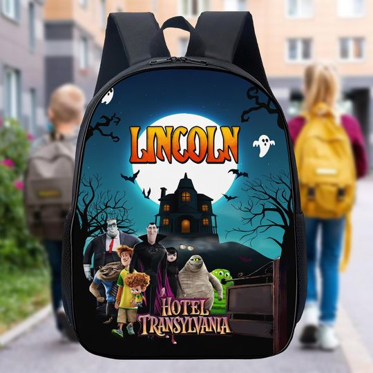 Personalized Hotel Transylvania Backpack, Disney Characters Bag, Hotel Transylvania , Cartoon , School Gift For Kid