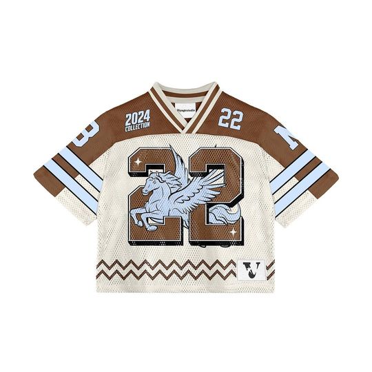 2024 Women’s Crop Top Mesh Baseball Jersey V-Neck Graphic Breathable Contrast Top Tee