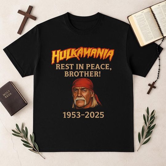 Vintage Wrestling Hulkamania Memorial Unisex Cotton T-Shirt, Wrestling Entertainment Tribute, Hulk Hogan Fan Gift