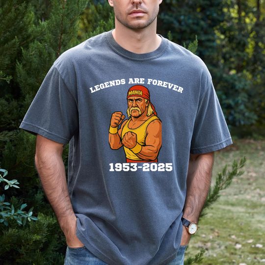 Comfort Colors Hulk Hogan R.I.P. T-Shirt, Vintage Wrestler Memorial Tee