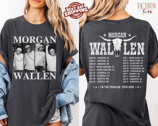Comfort Vintage Wallen Two-Sided T-Shirt, Country Music Morgan Tee, Retro Music Tour T-Shirt, If I'm The Problem, Music Tour 2025
