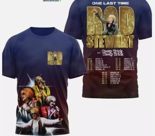 Rod Stewart One Last Time With Cheap Trick Tour 2025 TShirt 3D
