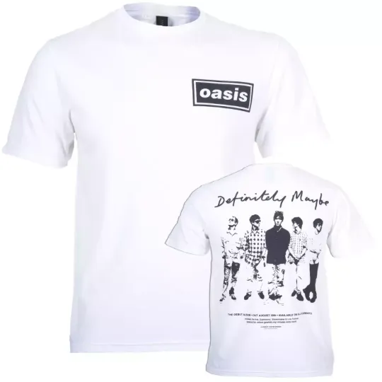 Oasis Definitely Maybe Double Sided T-Shirt 2025 Reunion Tour White