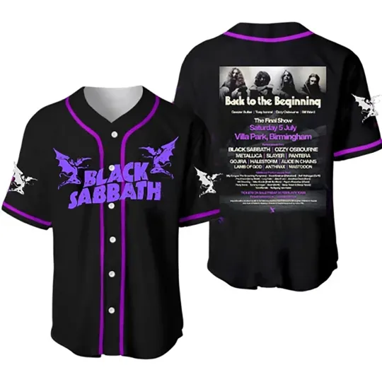 NEW Black Sabbath 2025 Tour baseball jersey