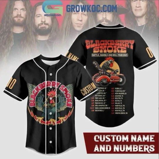 Blackberry Smoke Rattle Ramble And Roll Tour 2025 Baseball Jersey