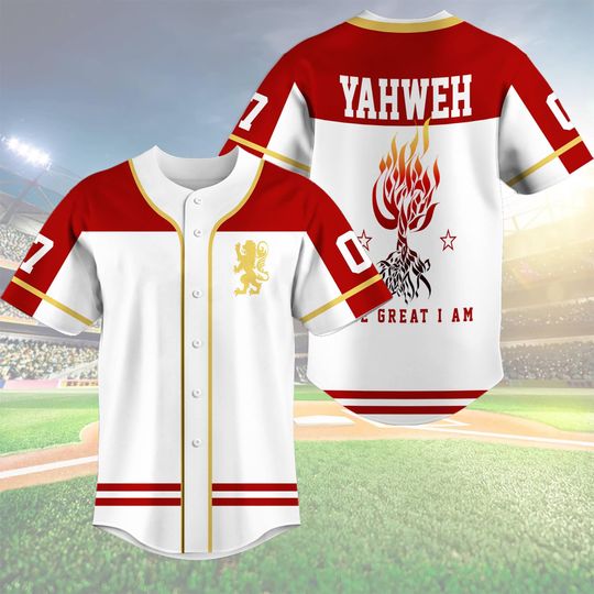 Yahweh The Great I Am  Baseball Jersey, Christian Faith Jersey, Bible Verse Jersey, Christian Apparel, Religious Women Gift