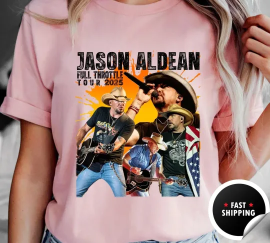 Jason Aldean Full Throttle Tour 2025, Jason Aldean Concert T-shirt