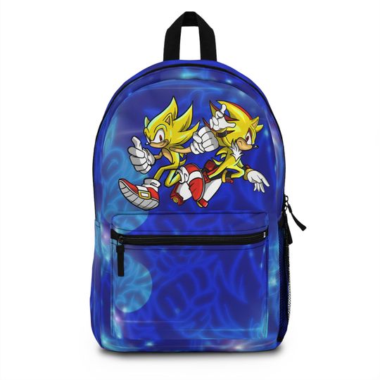 Backpack, Sonic and Shadow super Inspired by Sonic adventures 2, School Bag, Book Bag, Laptop Bag, Travel Backpack, Gift for Gamers, Video