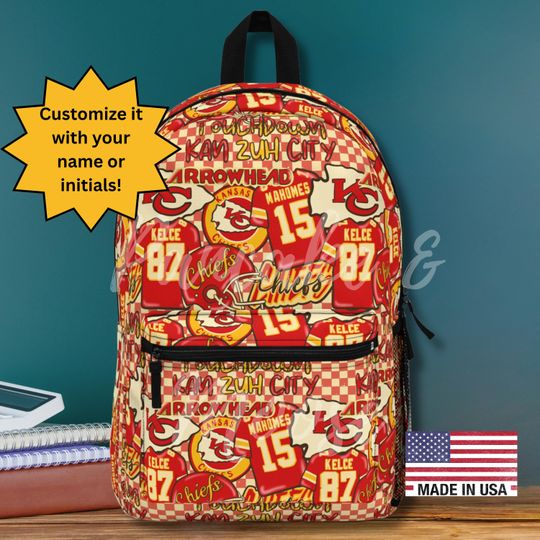 Personalized Kansas City Football Backpack - Game Day Inspired School Bag