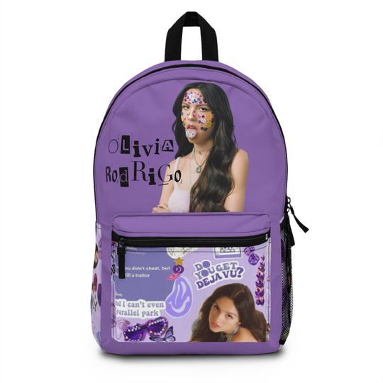 Pop Star Olivia Rodrigo Inspired Backpack - Trendy Music Fan School Bag, Teen Travel Rucksack, Music Festival Backpack, Cool Concert