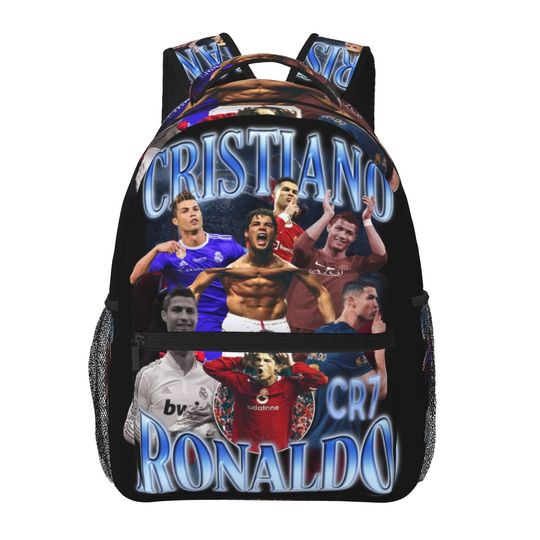 Cristiano Ronaldo CR7 Rap Backpack Large Capacity School Bag for Boys and Girls