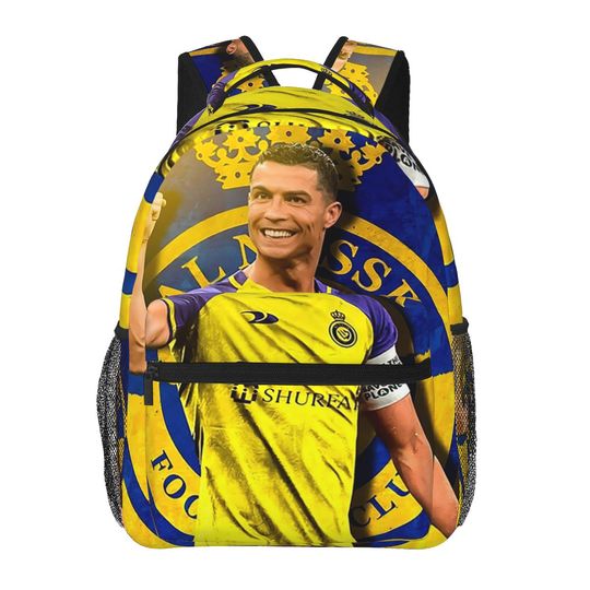 CR7 Al Nassr Backpack Large Capacity School Bag for Boys and Girls