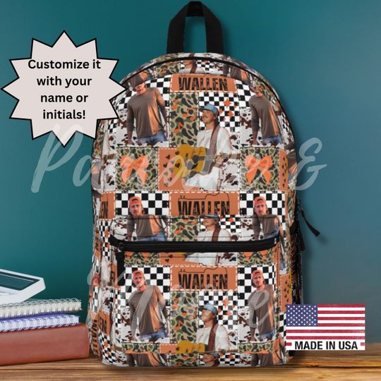 Wallen Western Country Star-Inspired Backpack - Camo, Checkerboard & Cowboy Style Bookbag