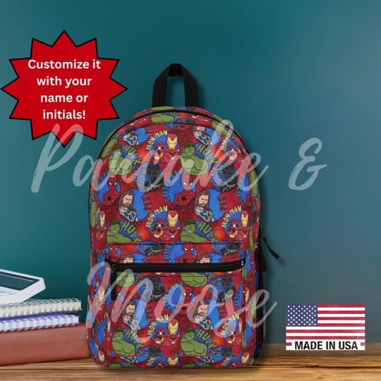 Iron Man Superhero Avenger Squad Comic Backpack - Bold Hero Print School Bag for Kids