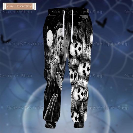 Halloween Michael Myers Unisex Sweatpant, Horror Character Joggers, Spooky Movie, Michael Mask Horror Streetwear Joggers