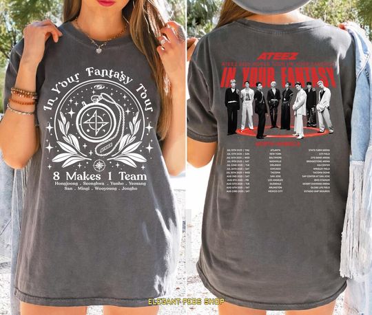 ATEEZ 2025 World Tour In Your Fantasy T-shirt, Ateez Shirt Kpop Ateez Golden Hour Part 2 Shirt, Ateez Merch, Ateez Tour North America Shirt