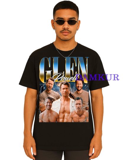 Glen Powell Shirt, Glen Powell Retro TShirt, Glen Powell Vintage Tee, Glen Powell Fan Tees, Glen Powell Homage Gift, Glen Powell Merch
