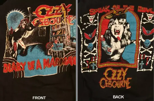 2 SIDES Ozzy Osbourne 80's Diary of A Madman Shirt Black Unisex S-5XL