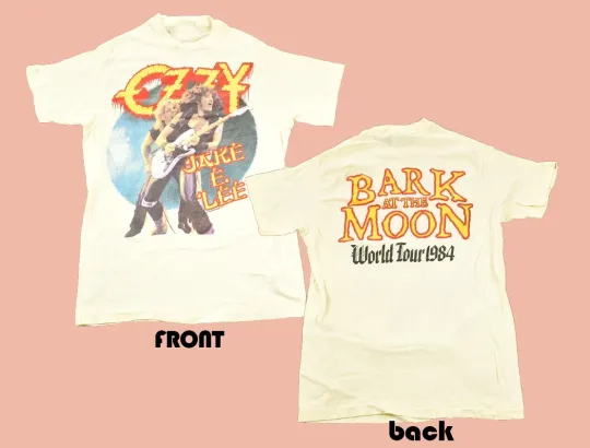 2 sides VTG 1984 Ozzy Osbourne Back at The Moon Shirt White Unisex S-5XL