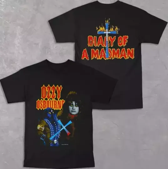 Ozzy Osbourne Diary Of A Madman Vintage 80's Tour 2 Side T-Shirt