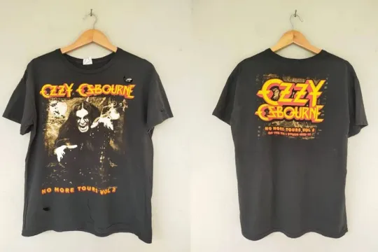 Ozzy Osbourne Band Tshirt Rare Design 2 Side Black Unisex Shirt Vtg KH16377