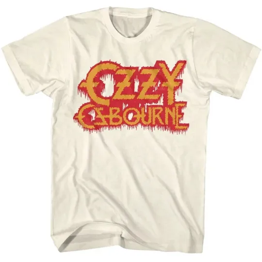 Rip Ozzy Osbourne Bleeding Logo Natural T-Shirt