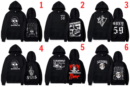 Suicideboy Hooded Men Women Harajuku Casual Hoodies Grey Day Rapper Hip Hop Streetwear Loose Pullover Y2k Clothes