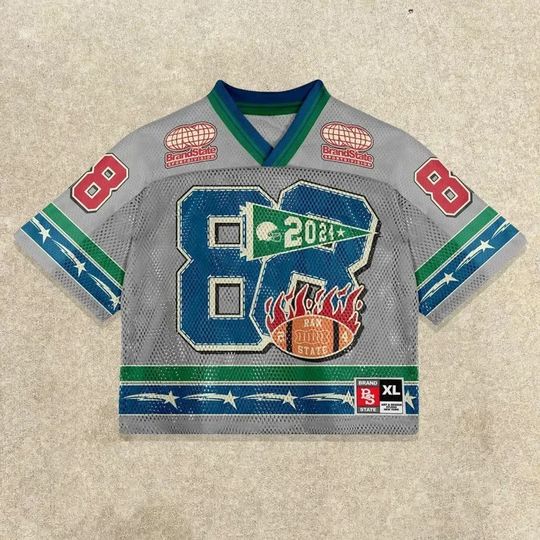 Men's Mesh Baseball Jersey Crop Top, Quick-Drying, V-Neck, Loose Fit, Streetwear, Short Sleeve