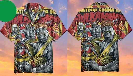 Hulkamania Hulk Hogan Hawaiian 3D Shirt All Sizes