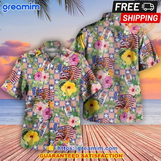 Hulk Hogan Real American Beer Floral Hawaiian Shirt