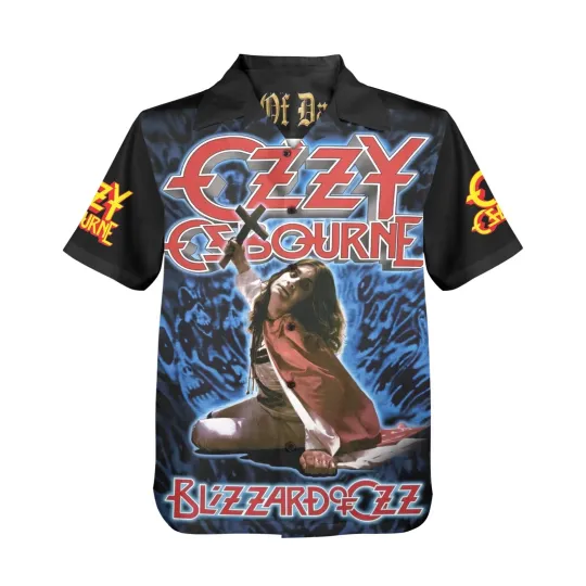 Ozzy Osbourne Button Down Hawaiian Shirt