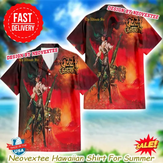 Ozzy Osbourne The Ultimate Sin Album Cover Hawaiian Shirt