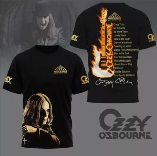 Ozzy Osbourne Crazy Train Hall of Fame 3D T-Shirt