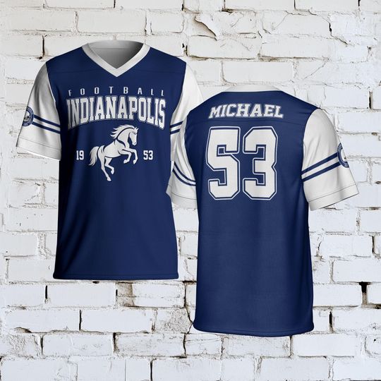 Custom Indianapolis Name And Number Football Jersey, Indianapolis Team Shirt, Personalized Game Day Gift, Sports Fan Jersey, Indianapolis