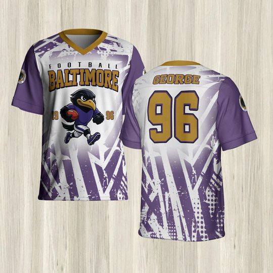 Custom Baltimore Name And Number Football Jersey, Baltimore Team Shirt, Personalized Game Day Gift, Sports Fan Jersey, Baltimore Jersey