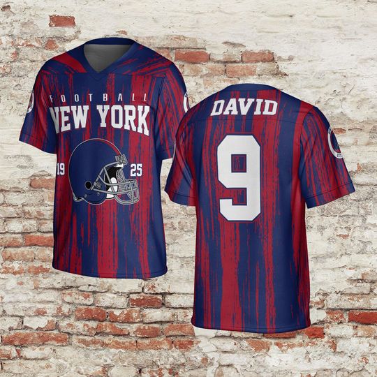 Custom Name And Number Football Jersey, New York Style Team Shirt, Personalized Game Day Gift, Sports Fan Jersey, New York Jersey