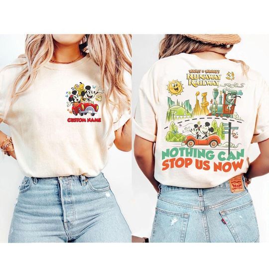 Discover Personalized Vintage Nothing Can Stop Us Now Mickey & Minnie's Runaway Railway Shirt, Disney Ride Mickey and Friends 2025 Tee, Magic Kingdom