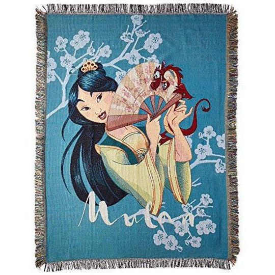 Princess Mulan Woven Blanket, Disney Princess Tapestry Woven, Disneyland Woven Blanket, Magic Kingdom, Gift For Her