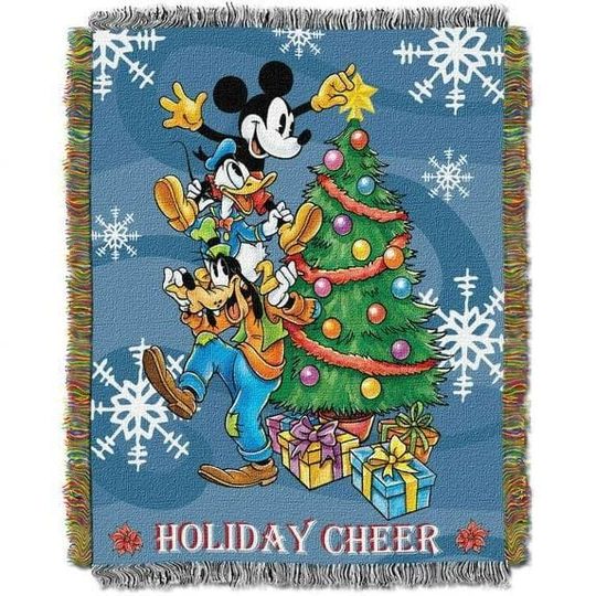 Mickey Mouse & Friends Woven Blanket, Donald Duck and Goofy Dog Tapestry Woven, Disneyland Woven Blanket, Magic Kingdom