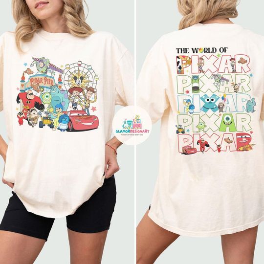 Vintage The World of Pixar T-shirt, Disneyland Pixar Fest Shirt, Meet me at Pixar Pier Disney Pixar Characters, Disneyland Trip Shirt