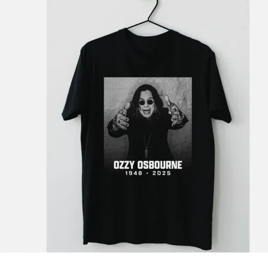 RIP Ozzy Osbourne 1948-2025 T-Shirt Short Sleeve Black All Size #2