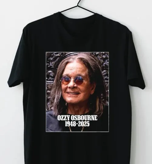 NEW RIP Ozzy Osbourne 1948-2025 Black T-Shirt
