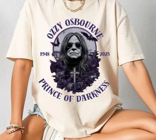 Ozzy Osbourne RIP 1948-2025 short sleeve sand color classic shirt KV38063