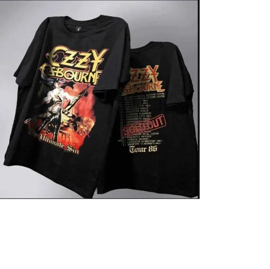 Ozzy Osbourne Concert Rare Ozzy Osbourne 90s T shirt 2 side