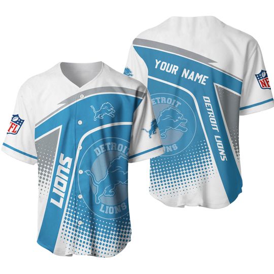 Personalized Detroit Lions Football Jersey, Lions Baseball Jersey