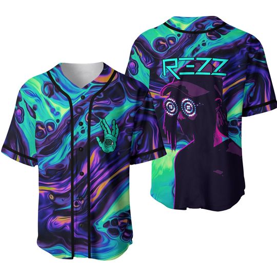 Discover NEW!! Rezz-trippy-liquid-acid cool PRINTED Baseball Jersey for EDM festivals