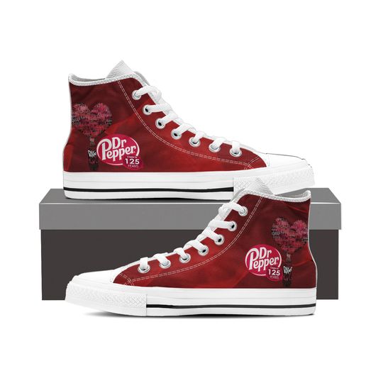 Discover Dr. Pepper Shoes, Dr. Pepper High Top Sneaker, Soda Pop Fan Converse style hightop, custom shoe, mom dad child shoe