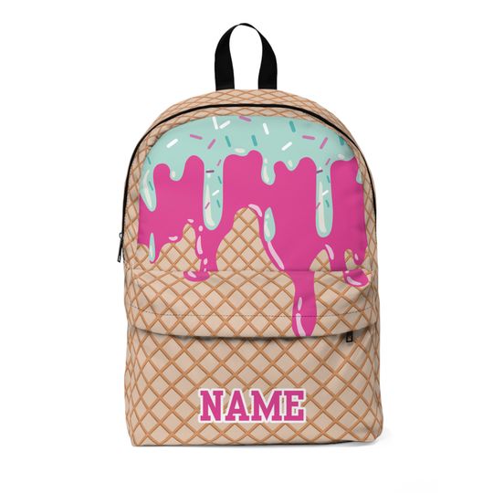 Personalized Name and Number Ice Cream Drip Backpack, Baseball Drip Classic Backpack, Custom Baseball Team Backpack