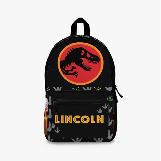 Personalized T-Rex Jurassic Park Dinosaur Backpack - Custom Name Back to School Bag