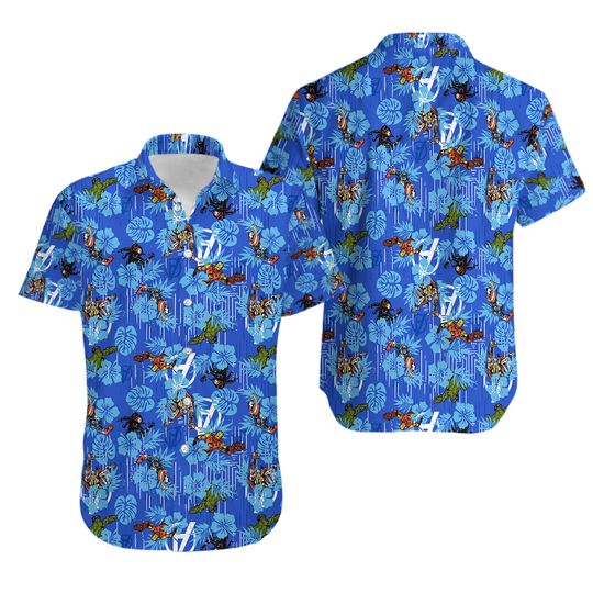 Small Marvel Avengers Hawaiian Tropical Button Shirt SPIDERMAN Thor Hulk Disney
